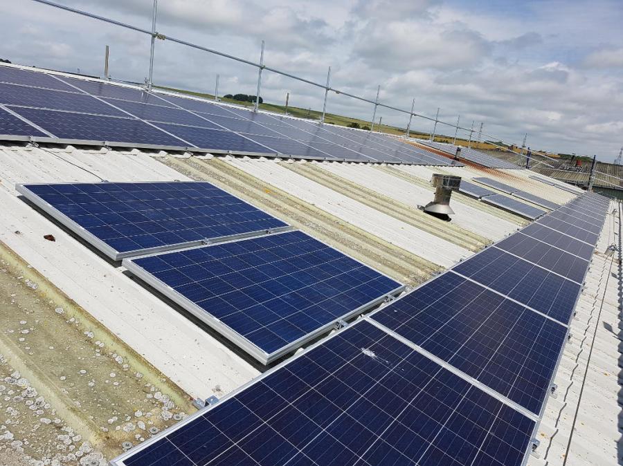 Panels installed on south east facing roof