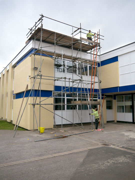 Devizes School scaffolding